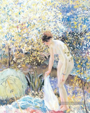 Frederick Carl Frieseke œuvres - Fleurs de cerisiers Impressionniste femmes Frederick Carl Frieseke